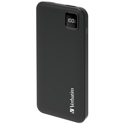 VERBATIM POWER BANK 10000MAH WITH EMBEDDED CABLES BLACK