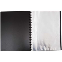 MARBIG DISPLAY BOOK A4 REFILLABLE 40 POCKET BLACK