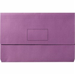MARBIG SLIMPICK MANILLA DOCUMENT WALLET FOOLSCAP 30MM GUSSET PURPLE PACK OF 10