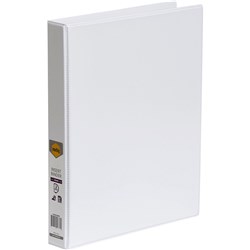 MARBIG CLEARVIEW INSERT BINDER A4 2D RING 25MM WHITE