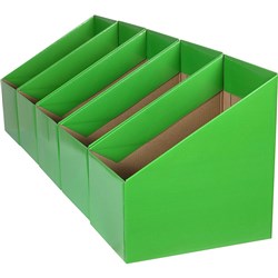 MARBIG BOOK BOXES LARGE 170W X 250D X 270MMH GREEN PACK OF 5