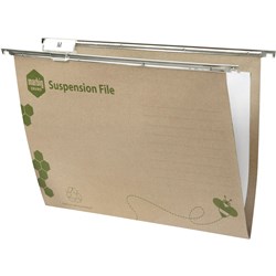 MARBIG ENVIRO SUSPENSION FILES FOOLSCAP WITH NYLON RUNNERS & TABS & INSERTS KRAFT BOX OF 50