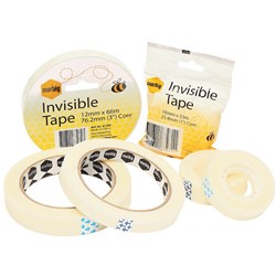 MARBIG INVISIBLE TAPE 18MM X 66M 76.2MM CORE CLEAR