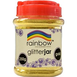 RAINBOW GLITTER JAR GOLD 250G