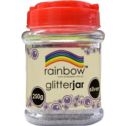 RAINBOW GLITTER JAR SILVER 250G