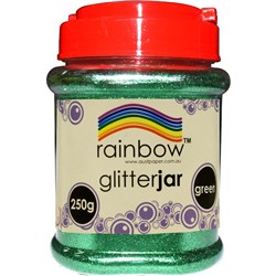 RAINBOW GLITTER JAR GREEN 250G
