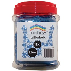 RAINBOW GLITTER BULK JAR BLUE 1KG