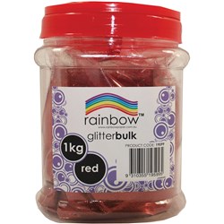 RAINBOW GLITTER BULK JAR RED 1KG