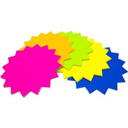 RAINBOW KINDER STARBURST FLURO 150MM 300GSM ASSORTED PACK OF 60