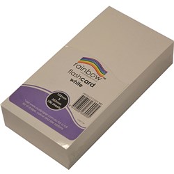 RAINBOW FLASH CARDS 203 X 102MM 300GSM WHITE 100 SHEETS