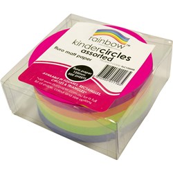 RAINBOW KINDER CIRCLES FLURO 120MM 80GSM ASSORTED PACK OF 500