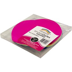 RAINBOW KINDER CIRCLES FLURO 180MM 80GSM ASSORTED PACK OF 100