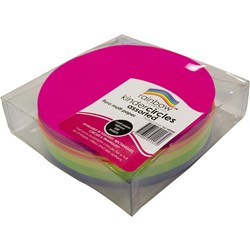 RAINBOW KINDER CIRCLES FLURO 180MM 80GSM ASSORTED PACK OF 500