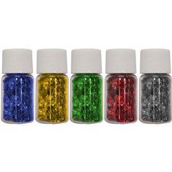 RAINBOW GLITTER VIALS ASSORTED 3GM PACK OF 12