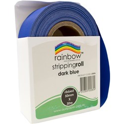 RAINBOW STRIPPING ROLL RIBBED 50MM X 30M BLUE