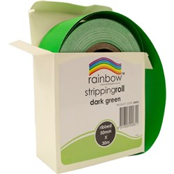 RAINBOW STRIPPING ROLL RIBBED 50MM X 30M GREEN
