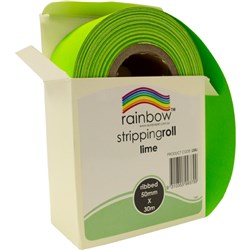 RAINBOW STRIPPING ROLL RIBBED 50MM X 30M LIME