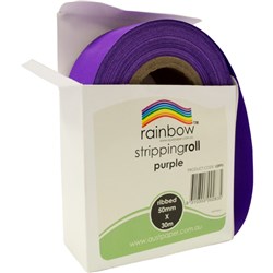 RAINBOW STRIPPING ROLL RIBBED 50MM X 30M PURPLE