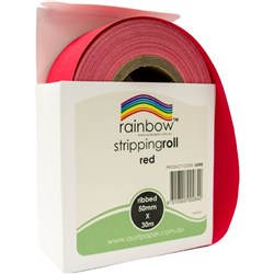 RAINBOW STRIPPING ROLL RIBBED 50MM X 30M RED