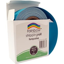 RAINBOW STRIPPING ROLL RIBBED 50MM X 30M TURQUOISE