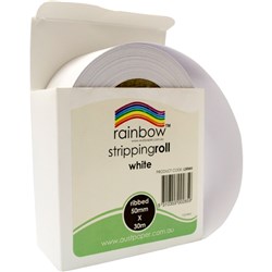 RAINBOW STRIPPING ROLL RIBBED 50MM X 30M WHITE
