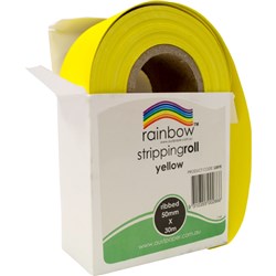 RAINBOW STRIPPING ROLL RIBBED 50MM X 30M YELLOW