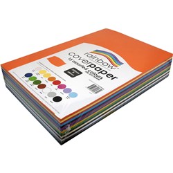 RAINBOW COVER PAPER 255X380MM 125GSM ASSORTED 500 SHEETS