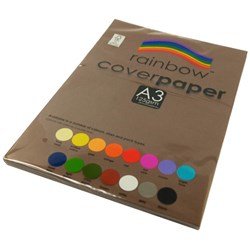 RAINBOW COVER PAPER A3 125GSM BROWN 100 SHEETS