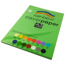 RAINBOW COVER PAPER A3 125GSM LIGHT GREEN 100 SHEETS