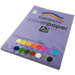 RAINBOW COVER PAPER A3 125GSM PURPLE 100 SHEETS