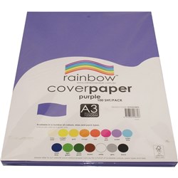 Rainbow Cover Paper A3 125gsm Purple 100 Sheets