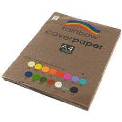 RAINBOW COVER PAPER A4 125GSM BROWN 100 SHEETS