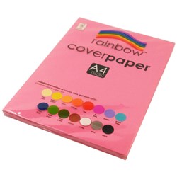 RAINBOW COVER PAPER A4 125GSM HOT PINK 100 SHEETS