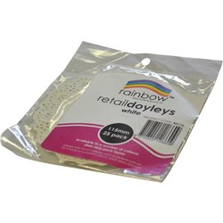 RAINBOW RETAIL DOYLEYS 115MM WHITE 25 SHEETS PACK OF 25
