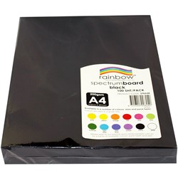 RAINBOW SPECTRUM BOARD A4 220GSM BLACK 100 SHEETS