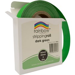 RAINBOW STRIPPING ROLL RIBBED 25MM X 30M DARK GREEN