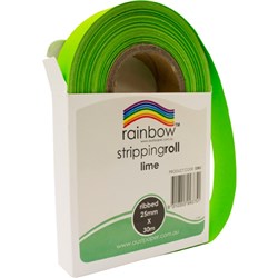 RAINBOW STRIPPING ROLL RIBBED 25MM X 30M LIME
