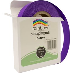 RAINBOW STRIPPING ROLL RIBBED 25MM X 30M PURPLE