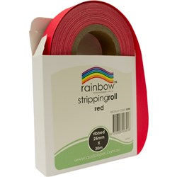 RAINBOW STRIPPING ROLL RIBBED 25MM X 30M RED
