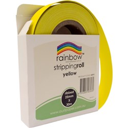 RAINBOW STRIPPING ROLL RIBBED 25MM X 30M YELLOW
