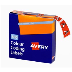 AVERY ALPHABET CODING LABEL A SIDE TAB 25X38MM PINK BOX OF 500