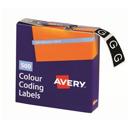 AVERY ALPHABET CODING LABEL G SIDE TAB 25X38MM DARK GREEN BOX OF 500