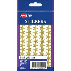 AVERY STICKER HANDIPACKS SMALL GOLD STARS PACK OF 90