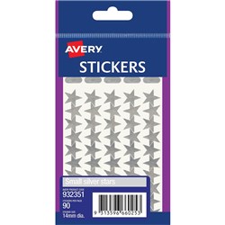 AVERY STICKER HANDIPACKS SMALL SILVER STARS PACK OF 90