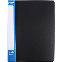 BANTEX INSERT SPINE DISPLAY BOOK A4 20 FIXED POCKETS BLACK