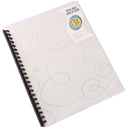 BANTEX DISPLAY BOOK A4 REFILLABLE 30 POCKET JEWEL CLEAR