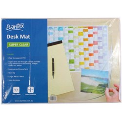 BANTEX DESK MAT SUPER CLEAR 650X480MM LARGE CLEAR