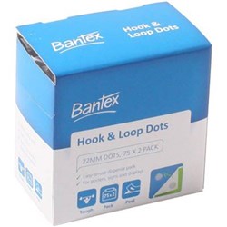 BANTEX HOOK AND LOOP DOTS 22MM PACK OF 150