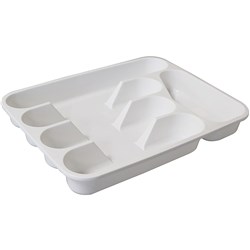 CONNOISSEUR 5 COMPARTMENT CUTLERY TRAY WHITE