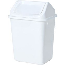 COMPASS RECTANGULAR SWING TOP BIN 38 LITRES WHITE